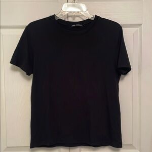 ZARA Black Cotton Tee Shirt Small
